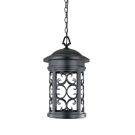 Designers Fountain Ellington 1-Light Oil Rubbed Bronze Outdoor Hanging Lamp with Metal Cage Shade 31134-ORB